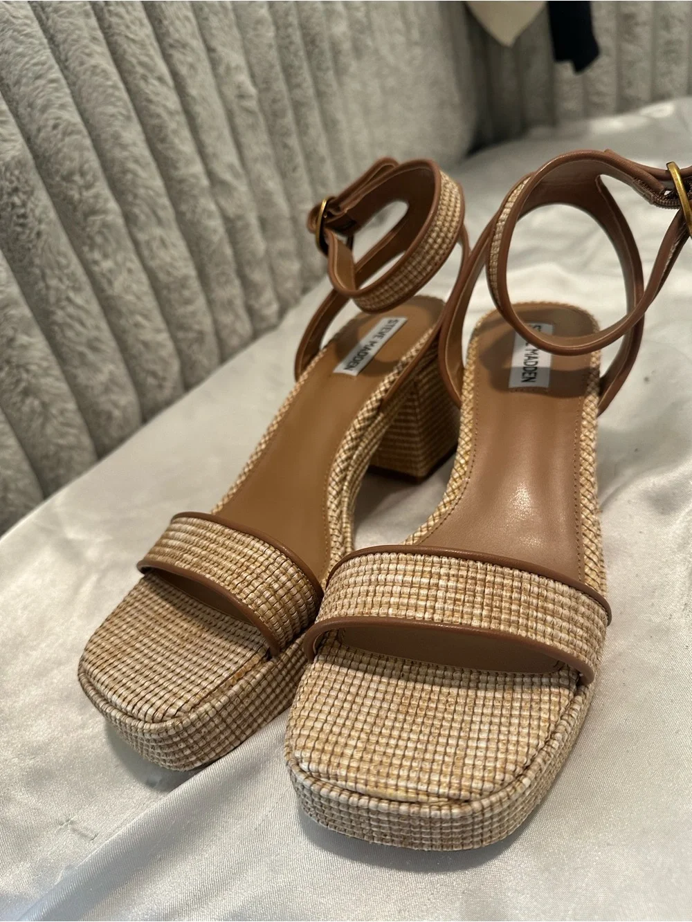 Steve Madden Woven Block-Heel Sandals